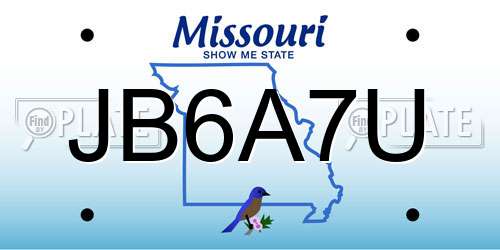 JB6A7U Missouri License Plate
