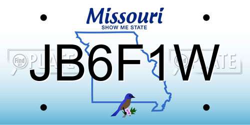 JB6F1W Missouri License Plate