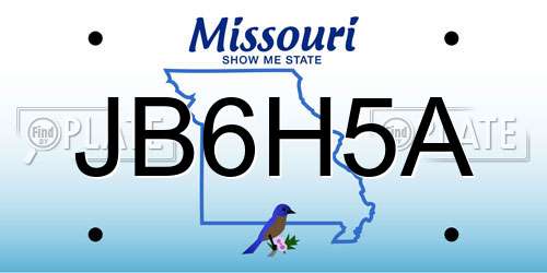JB6H5A Missouri License Plate