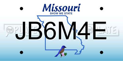 JB6M4E Missouri License Plate