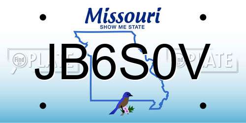 JB6S0V Missouri License Plate