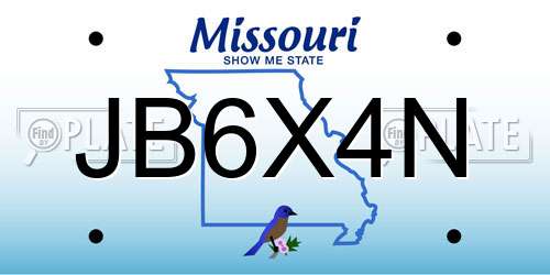 JB6X4N Missouri License Plate