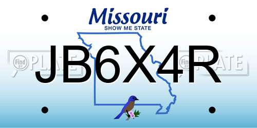 JB6X4R Missouri License Plate