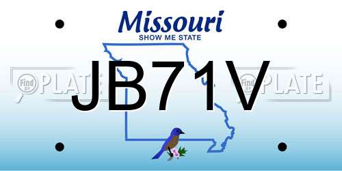 JB71V Missouri License Plate