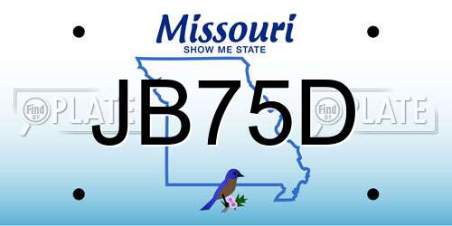 JB75D Missouri License Plate