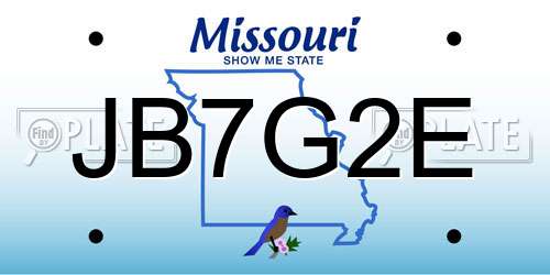 JB7G2E Missouri License Plate