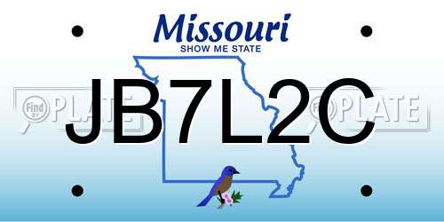JB7L2C Missouri License Plate