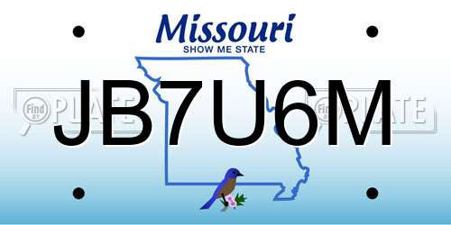 JB7U6M Missouri License Plate