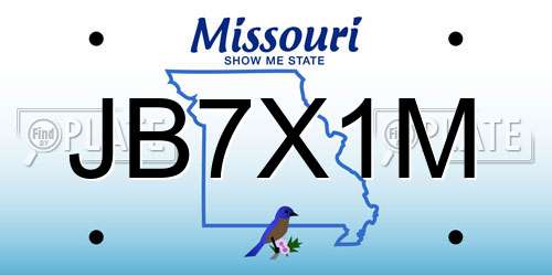 JB7X1M Missouri License Plate