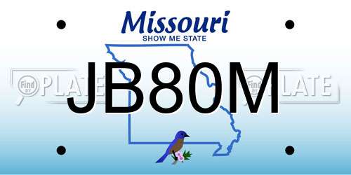 JB80M Missouri License Plate
