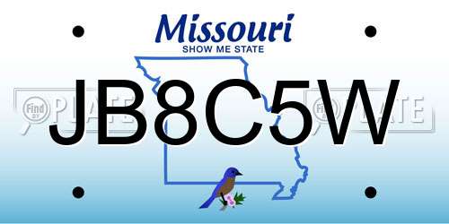 JB8C5W Missouri License Plate