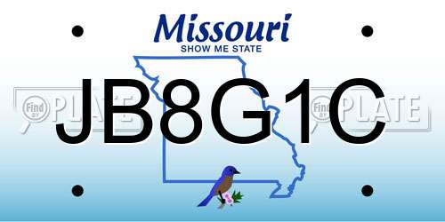JB8G1C Missouri License Plate