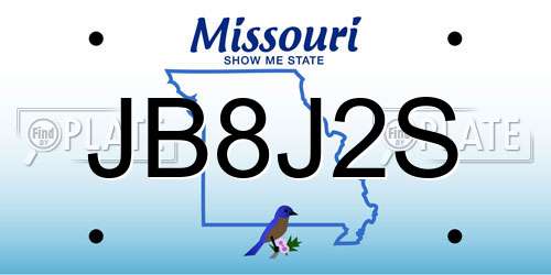 JB8J2S Missouri License Plate