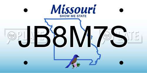 JB8M7S Missouri License Plate
