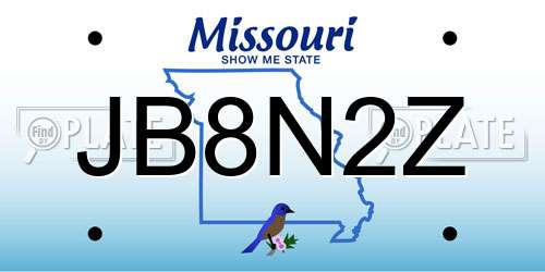 JB8N2Z Missouri License Plate