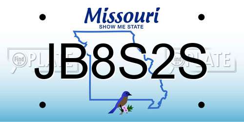 JB8S2S Missouri License Plate