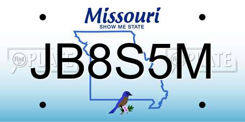 JB8S5M Missouri License Plate