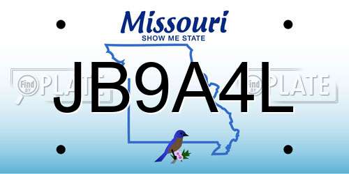 JB9A4L Missouri License Plate