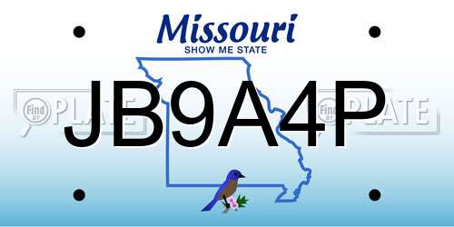 JB9A4P Missouri License Plate