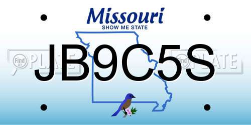 JB9C5S Missouri License Plate