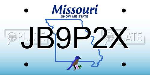 JB9P2X Missouri License Plate