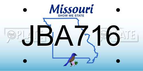 JBA716 Missouri License Plate