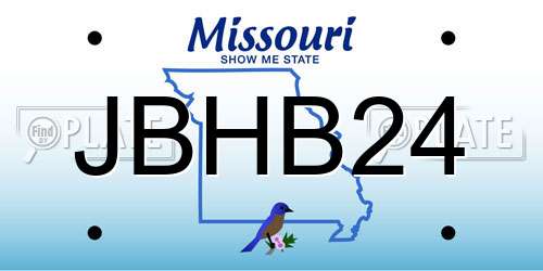 JBHB24 Missouri License Plate