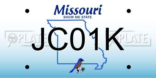 JC01K Missouri License Plate