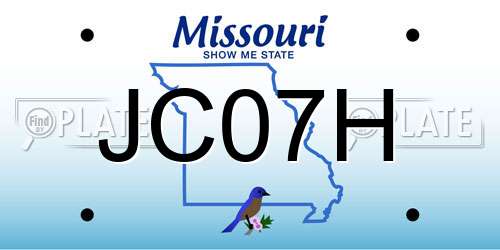 JC07H Missouri License Plate