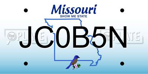 JC0B5N Missouri License Plate
