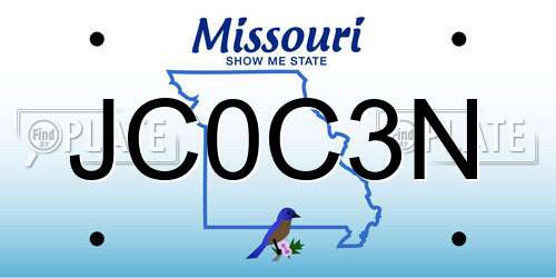 JC0C3N Missouri License Plate