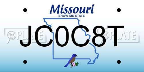 JC0C8T Missouri License Plate