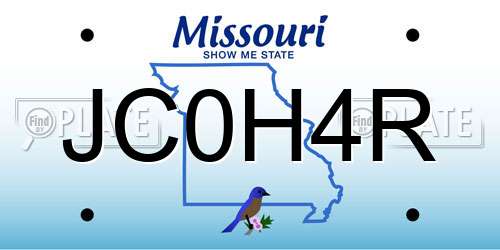JC0H4R Missouri License Plate