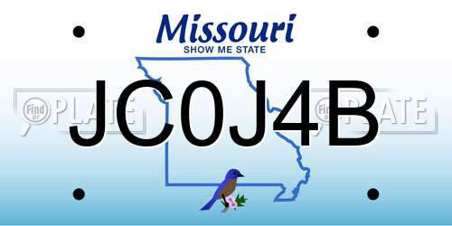 JC0J4B Missouri License Plate