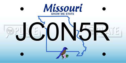 JC0N5R Missouri License Plate