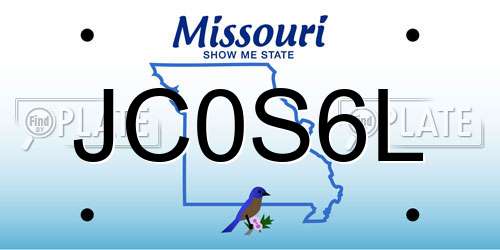 JC0S6L Missouri License Plate