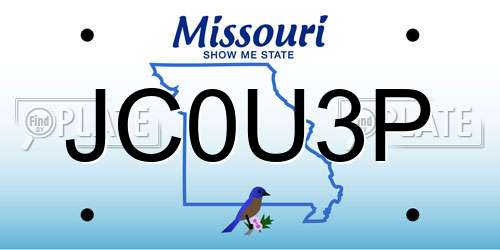 JC0U3P Missouri License Plate