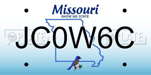 JC0W6C Missouri License Plate