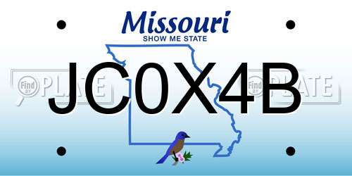 JC0X4B Missouri License Plate