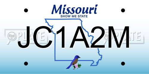 JC1A2M Missouri License Plate