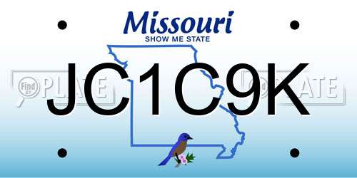 JC1C9K Missouri License Plate