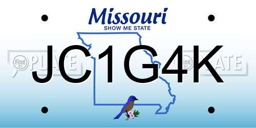JC1G4K Missouri License Plate