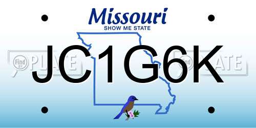 JC1G6K Missouri License Plate