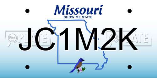 JC1M2K Missouri License Plate