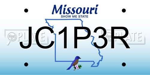 JC1P3R Missouri License Plate