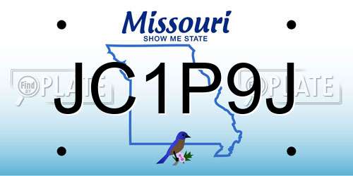 JC1P9J Missouri License Plate