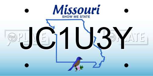 JC1U3Y Missouri License Plate
