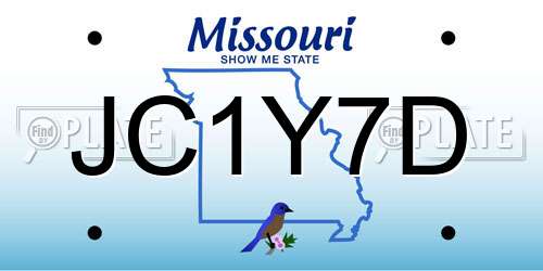 JC1Y7D Missouri License Plate
