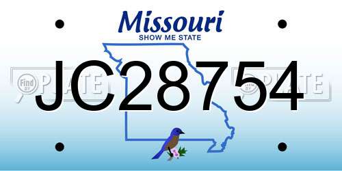 JC28754 Missouri License Plate
