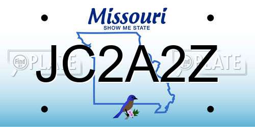 JC2A2Z Missouri License Plate